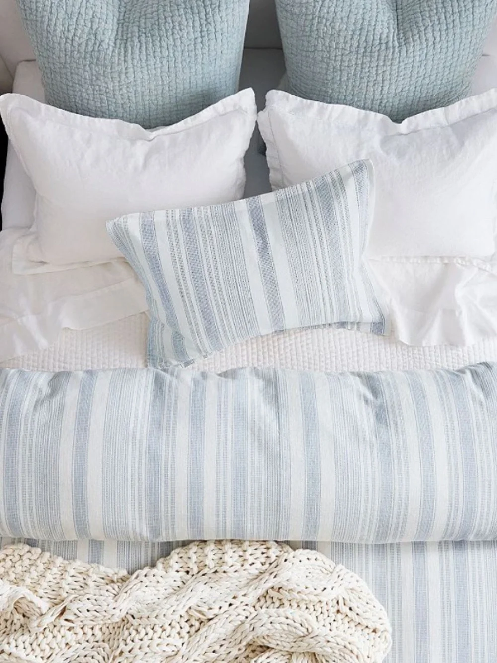 Hawthorn Striped Cotton Duvet Cover and shams Full/Queen